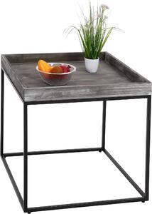 Tavolino MCW-K71, tavolino da caffè, legno di paulownia, metallo 60x60x60cm ~ grigio scuro