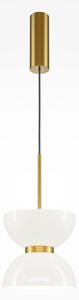 Lampada a sospensione a LED in vetro metallo 3000 K luce bianca calda 1300 lm Ø 22 cm H: max. 350 cm in oro bianco rotondo moderno