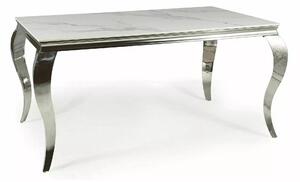 Tavolo Prince Ceramic in ceramica Calacatta e acciaio cromato – 180x90x75 cm