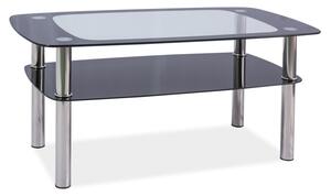 Tavolino Rava C in vetro temperato e metallo cromato – 100x60x55 cm