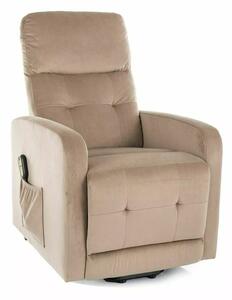 Poltrona reclinabile Otus II Velvet beige – 66x92–144x100 cm