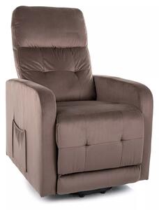 Poltrona reclinabile Otus II Velvet cappuccino – 66x92–144x100 cm