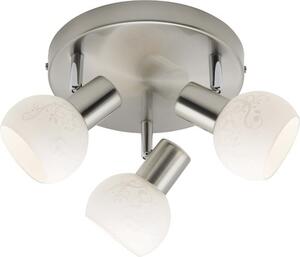 Faretto color ferro/bianco Bona, a 3 fiamme 10534/05 Brilliant