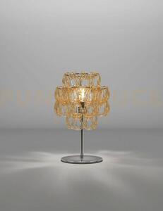 Minigiogali lampada da tavolo cristallo ambra montatura cromo lucid
