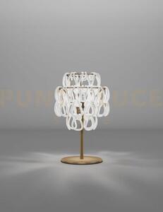 Minigiogali lampada da tavolo bianco montatura bronzo opaco 1 luce 