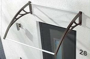 Pensilina in policarbonato da esterno con kit in varie misure - L80xP120 cm. - Vetro trasparente