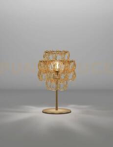 Minigiogali lampada da tavolo cristallo ambra montatura bronzo opac