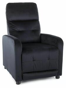 Poltrona reclinabile Otus Velvet nera – 66x92–144x100 cm
