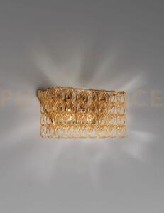 Minigiogali applique a parete 2 cristallo ambra montatura bronzo op