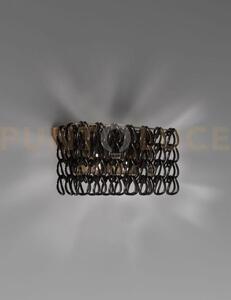 Minigiogali applique a parete 2 nero montatura bronzo opaco 2 luci 