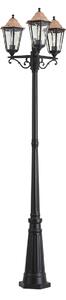 Lanterna da esterno classica nera con rame 220 cm 3 luci IP44 - Havana