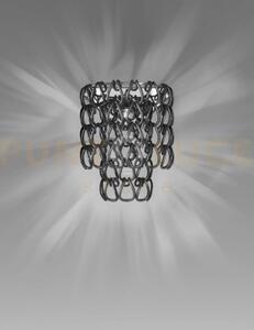 Minigiogali applique a parete nero montatura cromo lucido 1 luce at