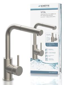 Rubinetto da cucina Vital con comando a sensore, rubinetto da cucina estraibile, rubinetto da lavello a risparmio energetico con finitura in acciaio inossidabile