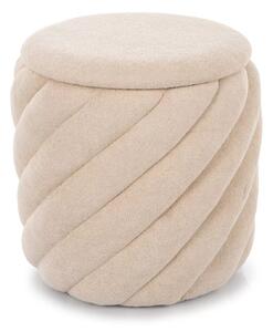 Pouf Pelaro beige con contenitore – Ø42x41 cm