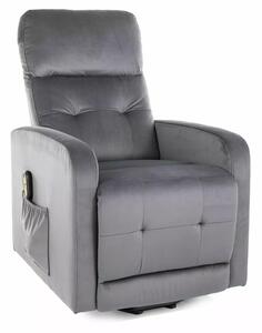 Poltrona reclinabile Otus II Velvet grigio – 66x92–144x100 cm