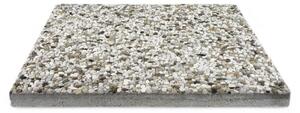 Set 4 piastre base per ombrellone e pavimentazione esterna ghiaino piave grana media 50x50x3,7 cm 85 KG