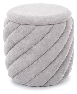 Pouf Pelaro grigio chiaro con contenitore – Ø42x41 cm