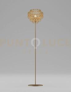 Minigiogali lampada da terra cristallo ambra montatura bronzo opaco