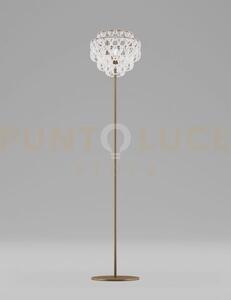 Minigiogali lampada da terra bianco montatura bronzo opaco 1 luce a