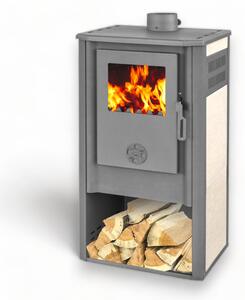 Stufa riscaldamento a Legna con rivestimento in maioliche 7,2 kw - Beige