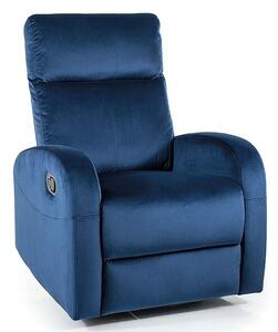 Poltrona reclinabile Olimp Velvet blu navy – 72x80–160x101 cm