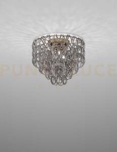 Minigiogali lampadario a soffitto 50 cristallo fume' montatura bron