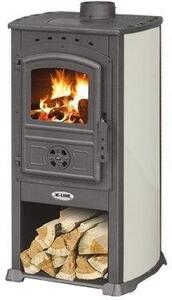 Stufa riscaldamento a legna con struttura in acciaio 7,3 kW Koral - beige
