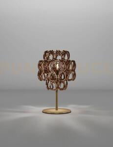 Minigiogali lampada da tavolo cristallo rame montatura bronzo opaco