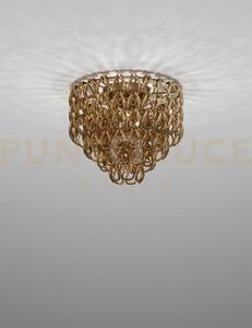 Minigiogali lampadario a soffitto 50 cristallo oro montatura bronzo