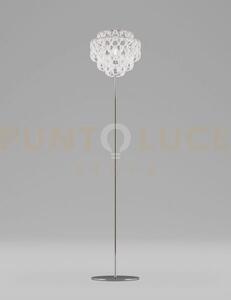 Minigiogali lampada da terra bianco montatura cromo lucido 1 luce a