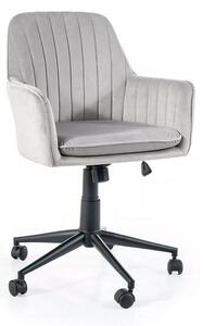 Sedia da ufficio Q-886 Velvet grigio chiaro – 58x44x83 cm