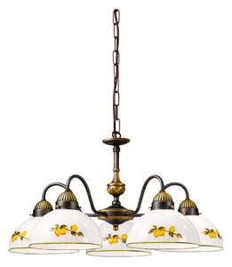 Kolarz 731.85.126 - Lampadario a sospensione con catena NONNA 5xE27/75W/230V limoni