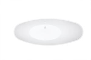 Vasca da bagno autoportante VICE 2.0 - acrilico - 183,5 x 78,5 x 76,9 cm, colore: nero / bianco opaco