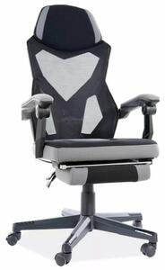 Sedia da ufficio Q-939 nera e grigia con poggiapiedi – 56x48x108 cm