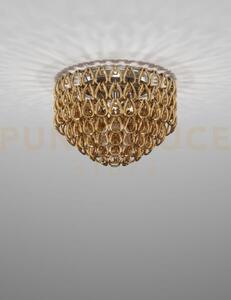 Minigiogali lampadario a soffitto 60 cristallo oro montatura cromo 