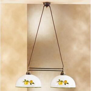 Kolarz 731.82.129 - Lampadario a sospensione con filo NONNA 2xE27/75W/230V limoni