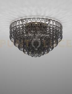 Minigiogali lampadario a soffitto 80 cristallo fume' montatura bron