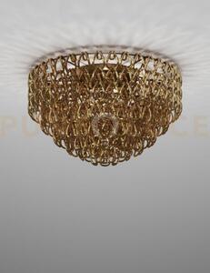 Minigiogali lampadario a soffitto 80 cristallo oro montatura bronzo