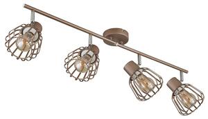Lampada da soffitto a LED OLIN, marrone, a 4 luci, orientabile, lunghezza 80 cm
