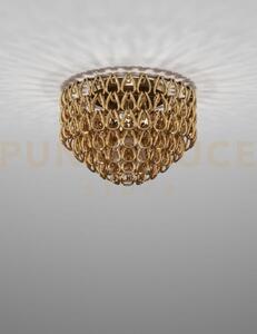 Minigiogali lampadario a soffitto 60 cristallo oro montatura bronzo