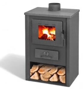 Stufa riscaldamento a legna con struttura in acciaio 9.7 kW antracite