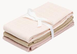 Set di 3 strofinacci in cotone muslin Stripes