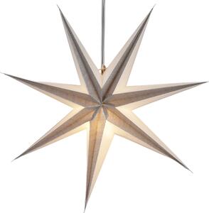 Stella di carta luminosa dell'Avvento pieghevole, stella natalizia da 60 cm - Teva 3D Silver, color argento, decorazione per finestre a forma di stella