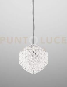 Minigiogali sospensione 50 bianco montatura cromo lucido 3 luci att