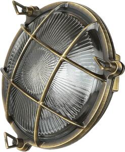 Lampada da parete per esterni IP64 E27 in vetro massiccio di ottone Ø 21 cm Lampada da parete marittima per cortile esterno