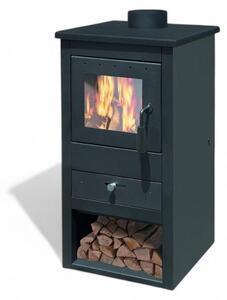 Stufa a legna 13 kw 44x45xH94 cm con bocca di scarico