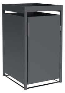 DEGAMO Box per bidoni della spazzatura ULM 68x80x124 cm con fioriera, 240 litri, acciaio antracite