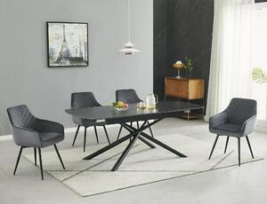 Tavolo Vector allungabile in ceramica nero opaco – 160/200x90x75 cm