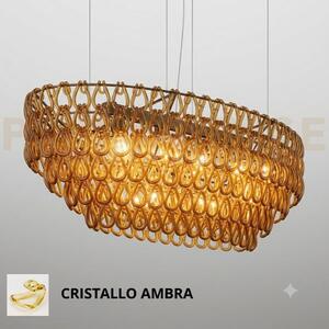 Minigiogali sospensione ov1 cristallo ambra montatura bronzo opaco 