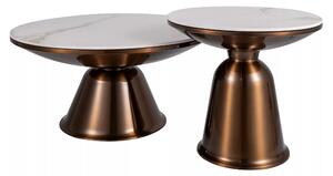 Set di tavolini Vera in ceramica e acciaio rame – 75x41 cm
